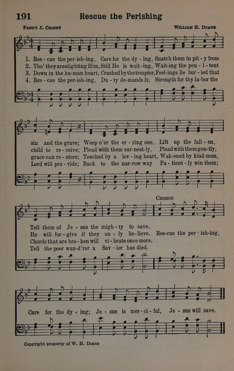 Hymns of Praise Numbers One and Two Combined: for the church and Sunday school page 191