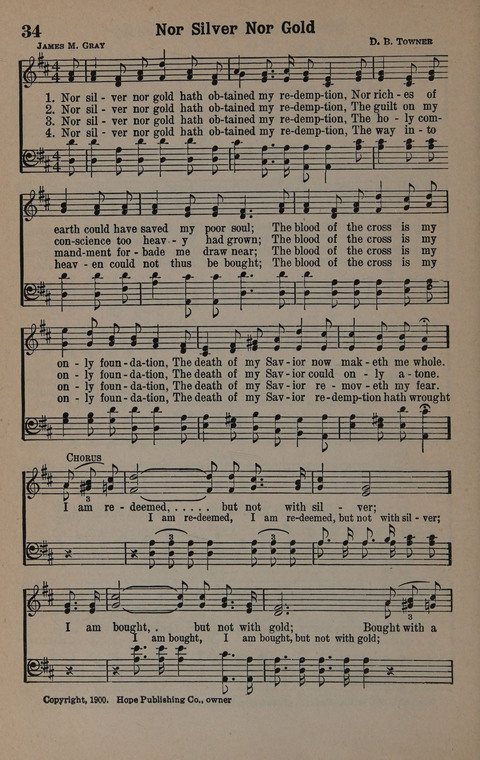 Hymns of Praise Numbers One and Two Combined: for the church and Sunday school page 34