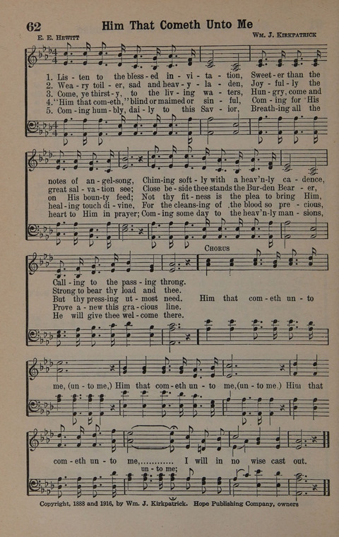 Hymns of Praise Numbers One and Two Combined: for the church and Sunday school page 62