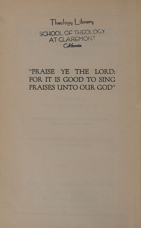 Hymns of Praise Numbers One and Two Combined: for the church and Sunday school page v