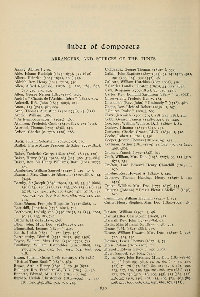 The Hymnal: published in 1895 and revised in 1911 by authority of the General Assembly of the Presbyterian Church in the United States of America page 630