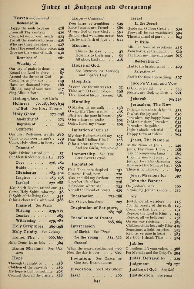 The Hymnal: published in 1895 and revised in 1911 by authority of the General Assembly of the Presbyterian Church in the United States of America page 641