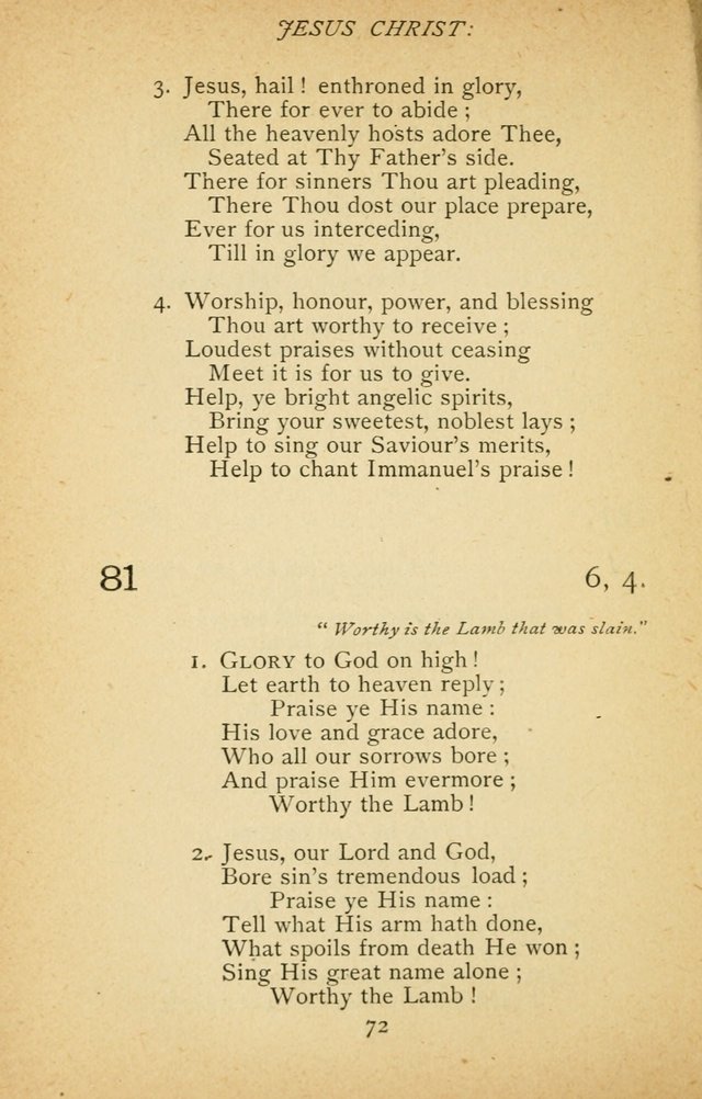 Hymnal of the Presbyterian Church in Canada page 72