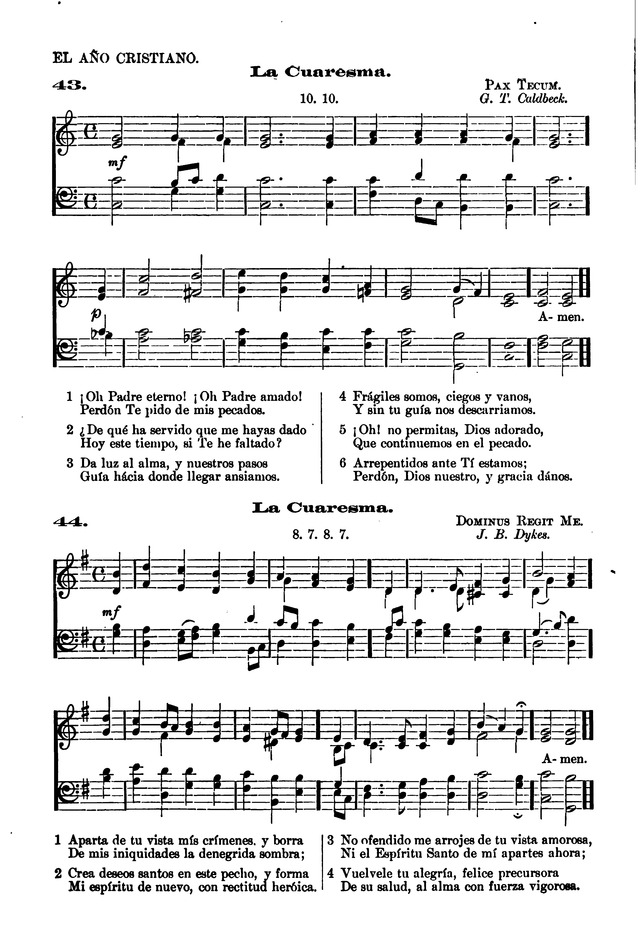 Himnario provisional con los cánticos: Según el uso de la Iglesia Episcopal Americana, para Congregaciones Españoles page 41