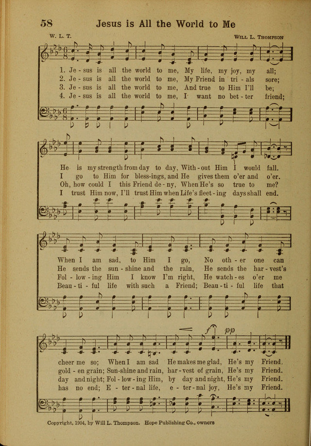 Hymns of Praise: for the Church and Sunday School page 58