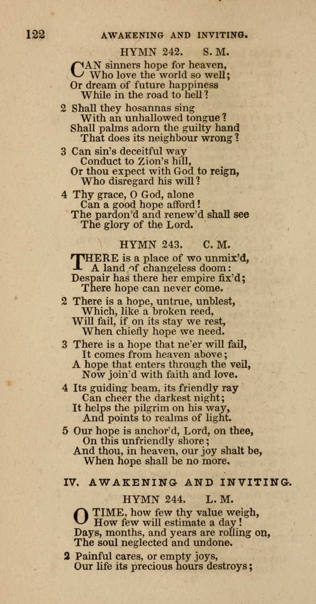 Hymns of the Protestant Episcopal Church of the United States, as authorized by the General Convention: with an additional selection page 122