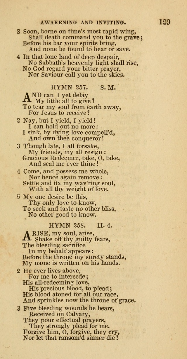 Hymns of the Protestant Episcopal Church of the United States, as authorized by the General Convention: with an additional selection page 129