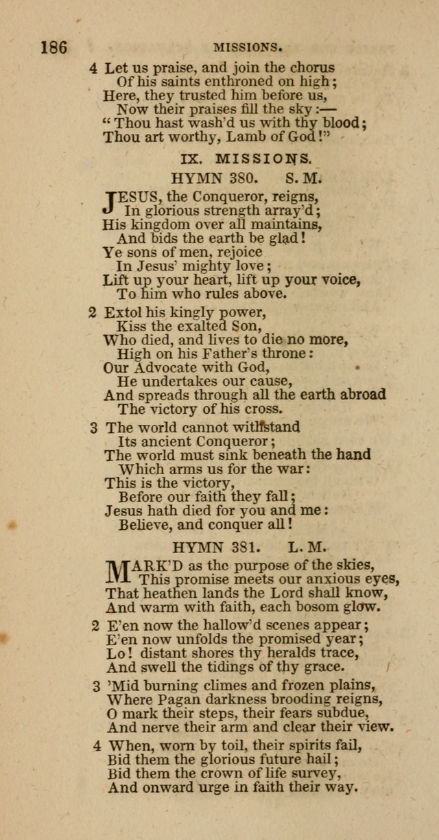 Hymns of the Protestant Episcopal Church of the United States, as authorized by the General Convention: with an additional selection page 186