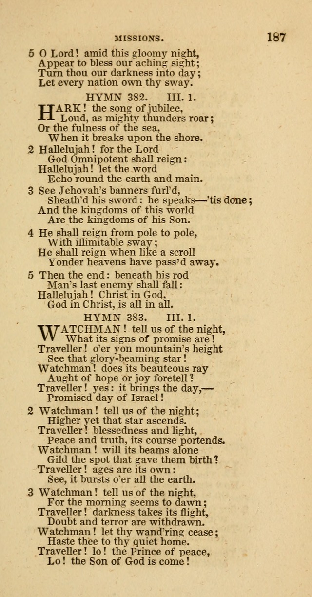 Hymns of the Protestant Episcopal Church of the United States, as authorized by the General Convention: with an additional selection page 187