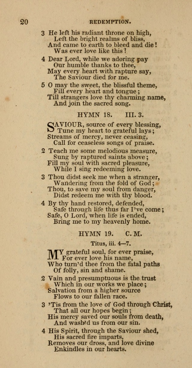 Hymns of the Protestant Episcopal Church of the United States, as authorized by the General Convention: with an additional selection page 20