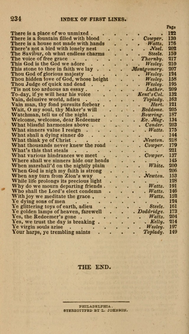 Hymns of the Protestant Episcopal Church of the United States, as authorized by the General Convention: with an additional selection page 234