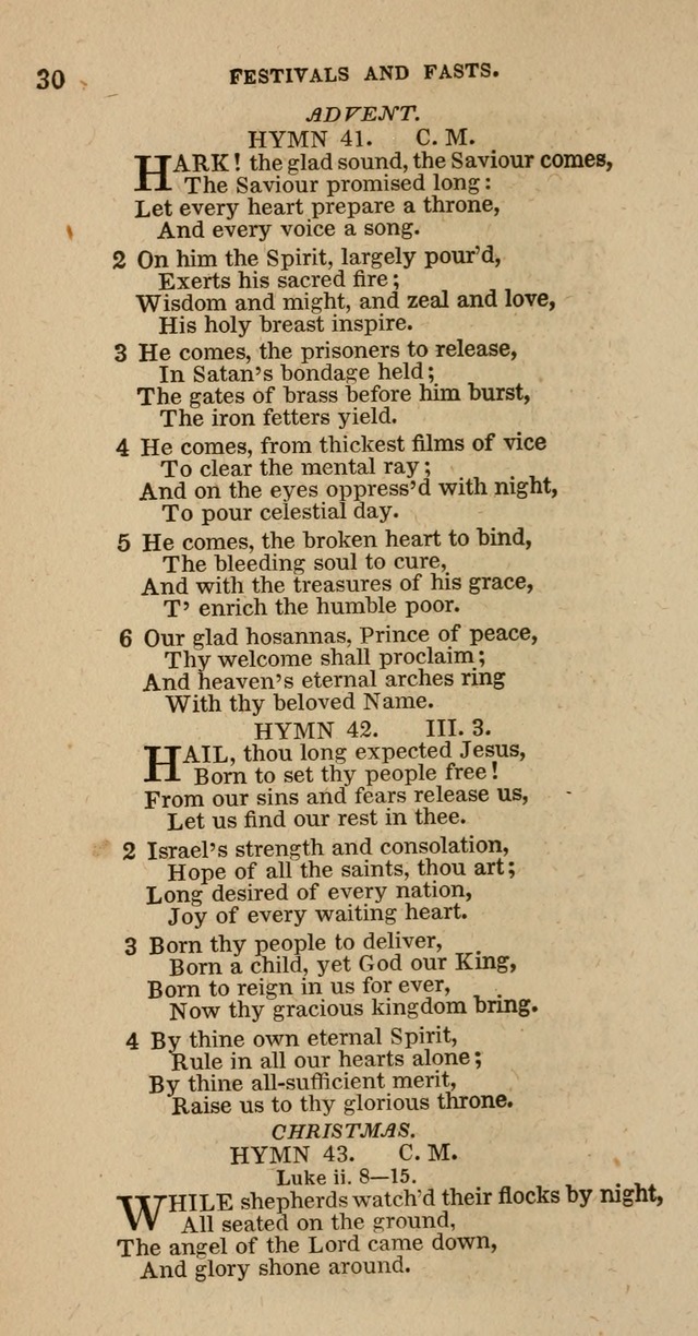 Hymns of the Protestant Episcopal Church of the United States, as authorized by the General Convention: with an additional selection page 30