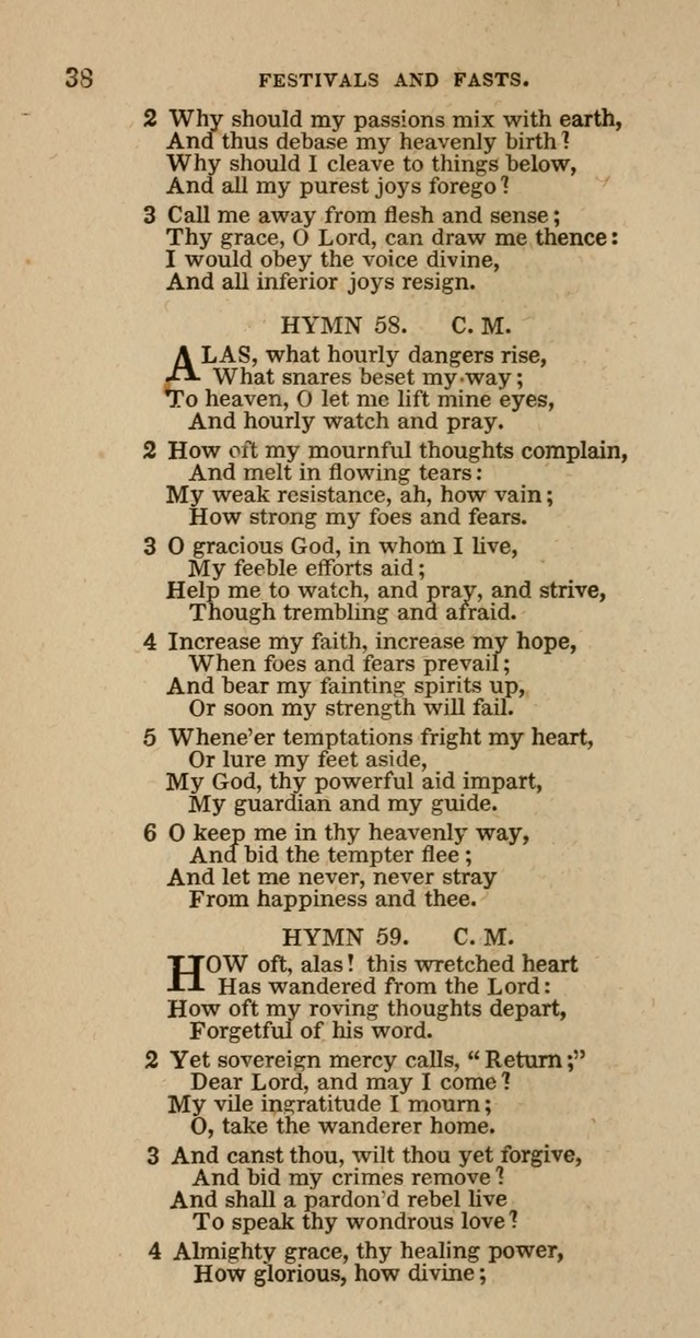 Hymns of the Protestant Episcopal Church of the United States, as authorized by the General Convention: with an additional selection page 38