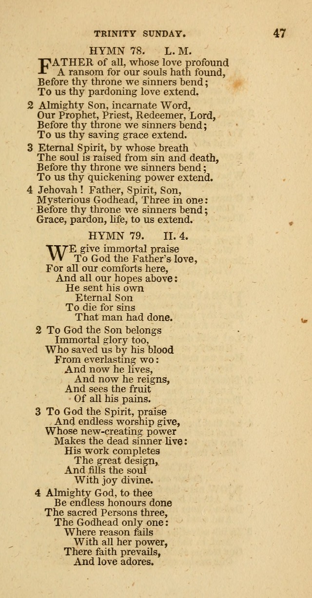 Hymns of the Protestant Episcopal Church of the United States, as authorized by the General Convention: with an additional selection page 47