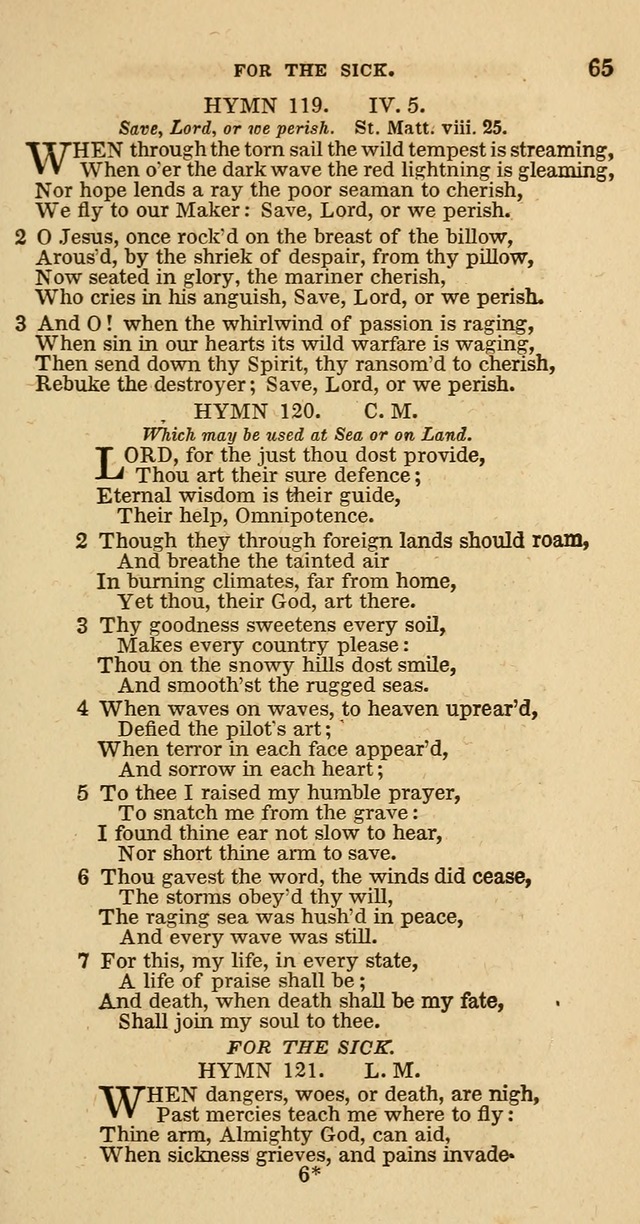 Hymns of the Protestant Episcopal Church of the United States, as authorized by the General Convention: with an additional selection page 65