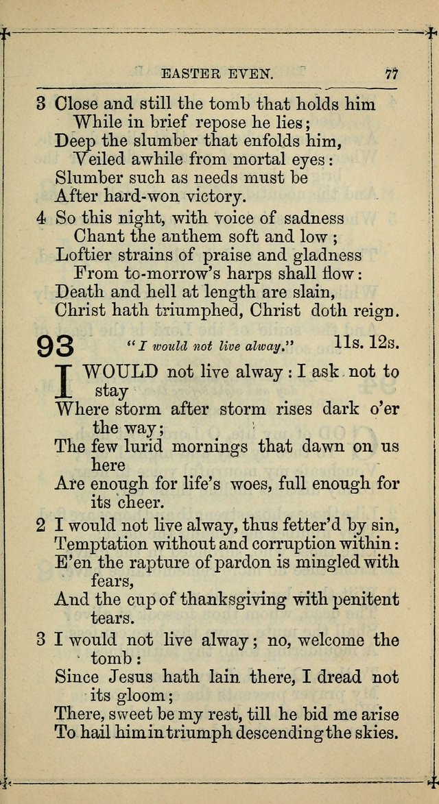 Hymnal: according to the use of the Protestant Episcopal Church in the United States of America : Revised edition (1874) page 92