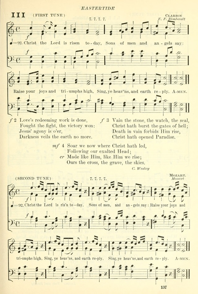 The Church Hymnal: revised and enlarged in accordance with the action of the General Convention of the Protestant Episcopal Church in the United States of America in the year of our Lord 1892. (Ed. B) page 185