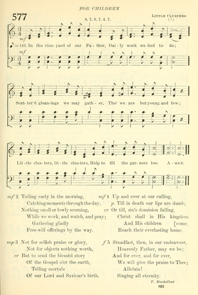 The Church Hymnal: revised and enlarged in accordance with the action of the General Convention of the Protestant Episcopal Church in the United States of America in the year of our Lord 1892. (Ed. B) page 729