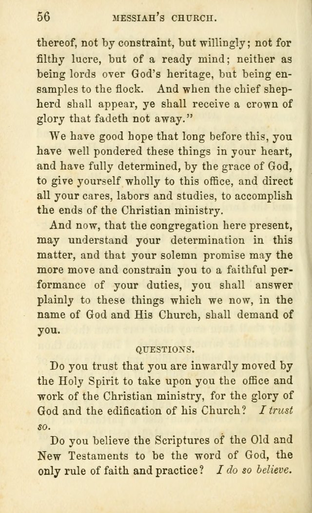 Hymns, Principles of Faith, Church Order, and Divine Services, or Occasional liturgy; for the use of Messiah