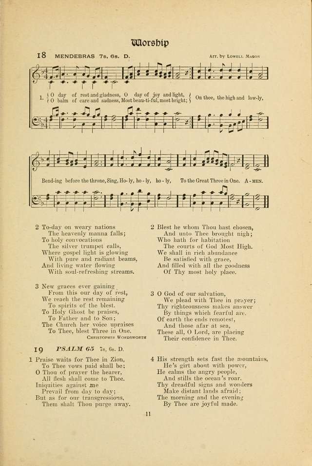 Hymns, Psalms and Gospel Songs: with responsive readings page 11