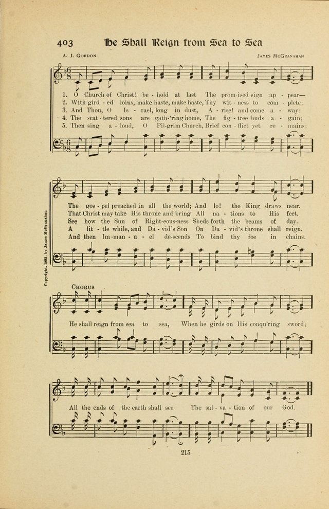 Hymns, Psalms and Gospel Songs: with responsive readings page 215