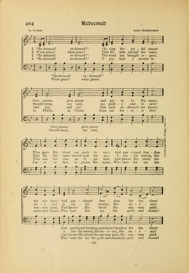 Hymns, Psalms and Gospel Songs: with responsive readings page 216