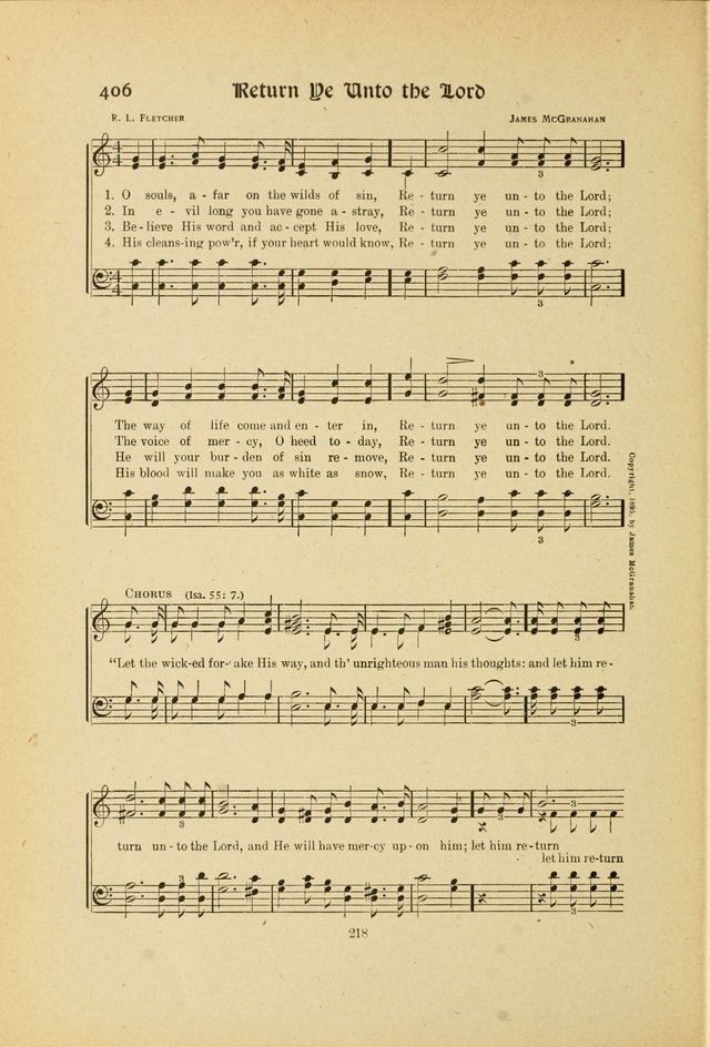 Hymns, Psalms and Gospel Songs: with responsive readings page 218