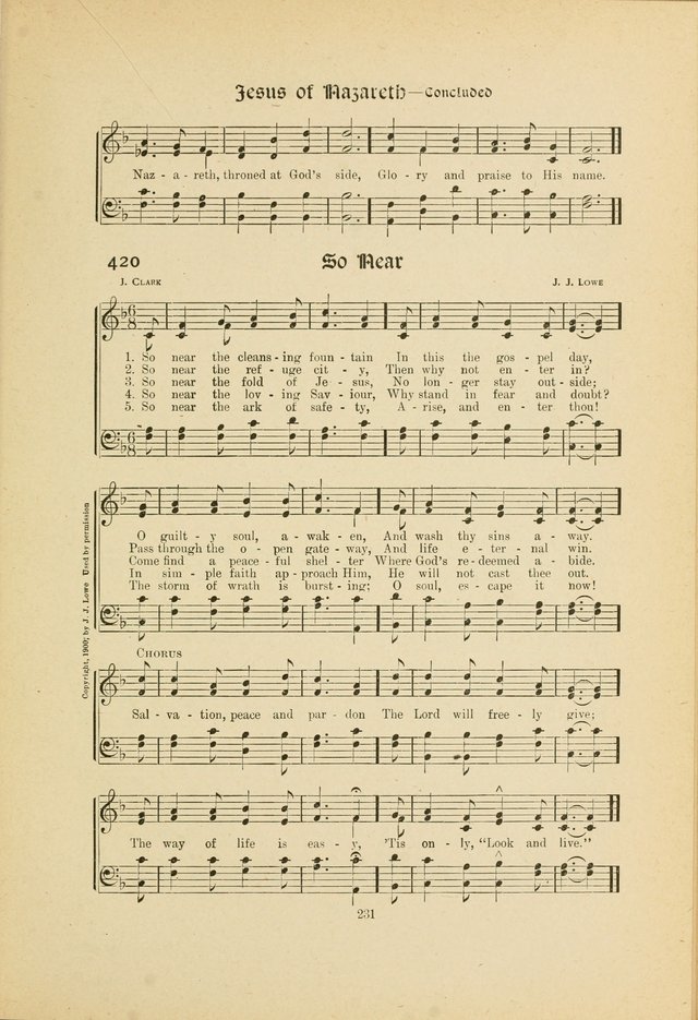 Hymns, Psalms and Gospel Songs: with responsive readings page 231