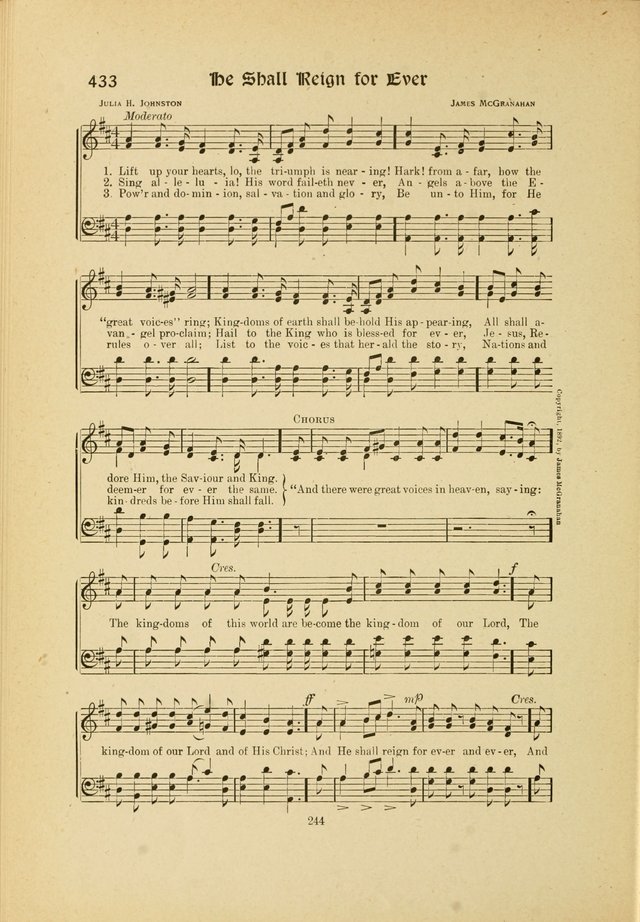 Hymns, Psalms and Gospel Songs: with responsive readings page 244