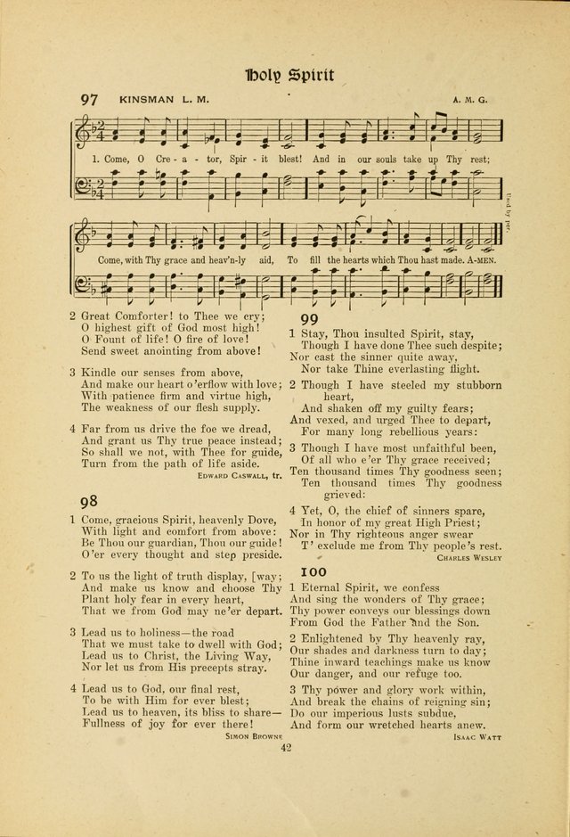 Hymns, Psalms and Gospel Songs: with responsive readings page 42