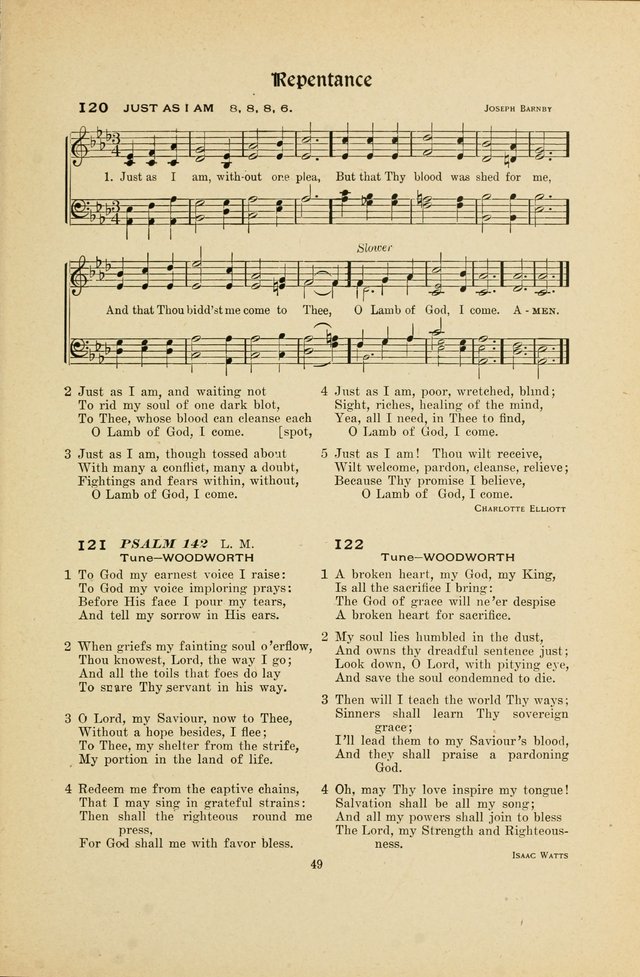 Hymns, Psalms and Gospel Songs: with responsive readings page 49