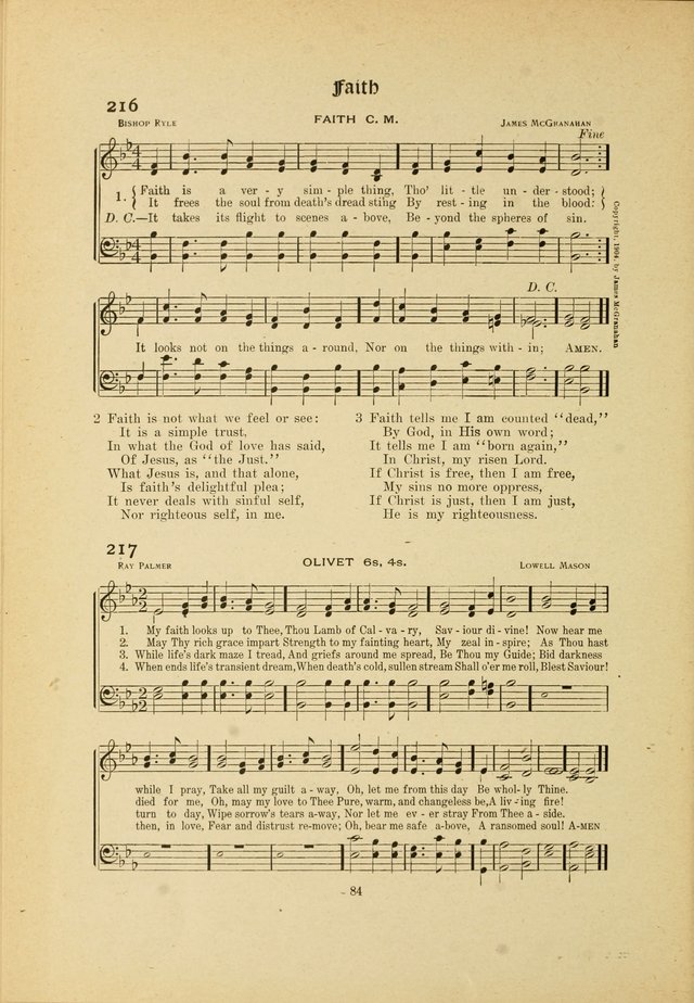 Hymns, Psalms and Gospel Songs: with responsive readings page 84