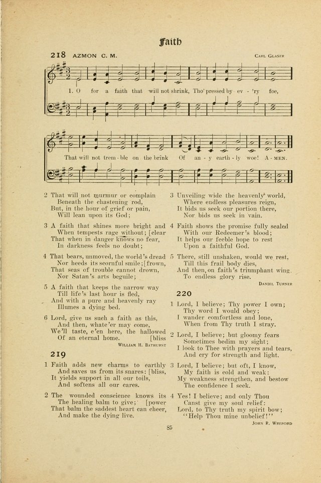 Hymns, Psalms and Gospel Songs: with responsive readings page 85