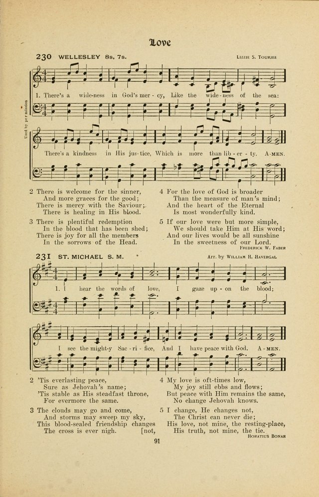 Hymns, Psalms and Gospel Songs: with responsive readings page 91