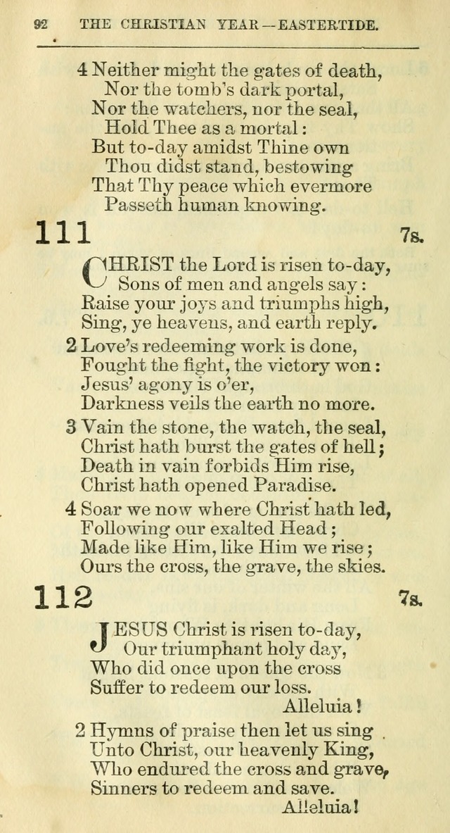 The Hymnal: revised and enlarged as adopted by the General Convention of the Protestant Episcopal Church in the United States of America in the year of our Lord 1892 page 109