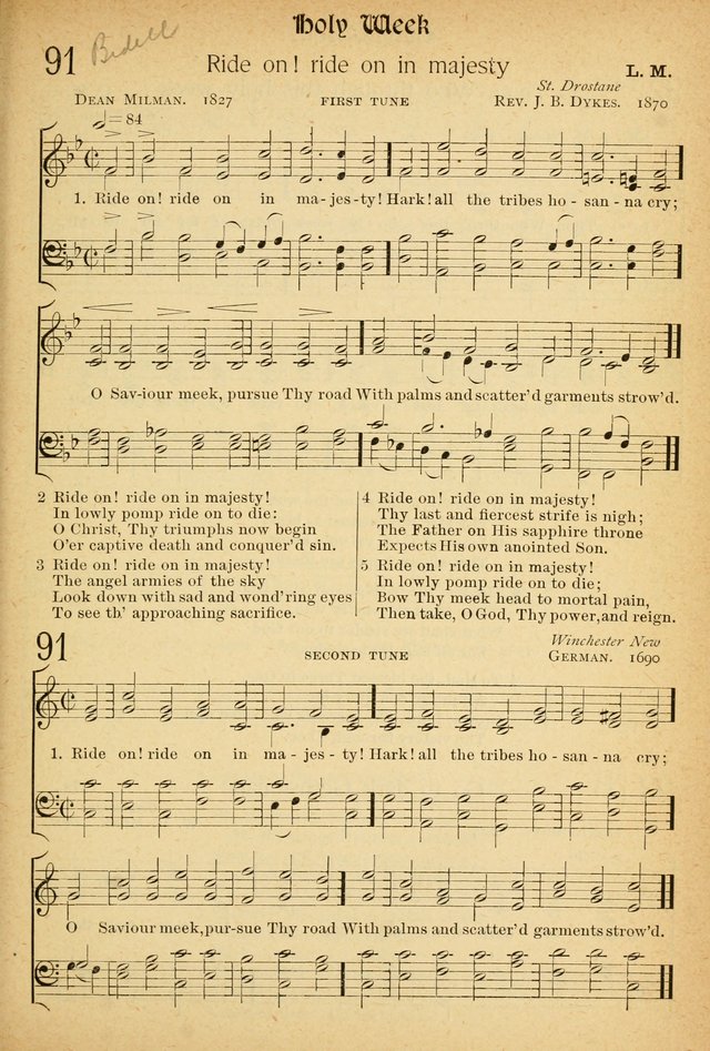 The Hymnal: revised and enlarged as adopted by the General Convention of the Protestant Episcopal Church in the United States of America in the of our Lord 1892..with music, as used in Trinity Church page 107