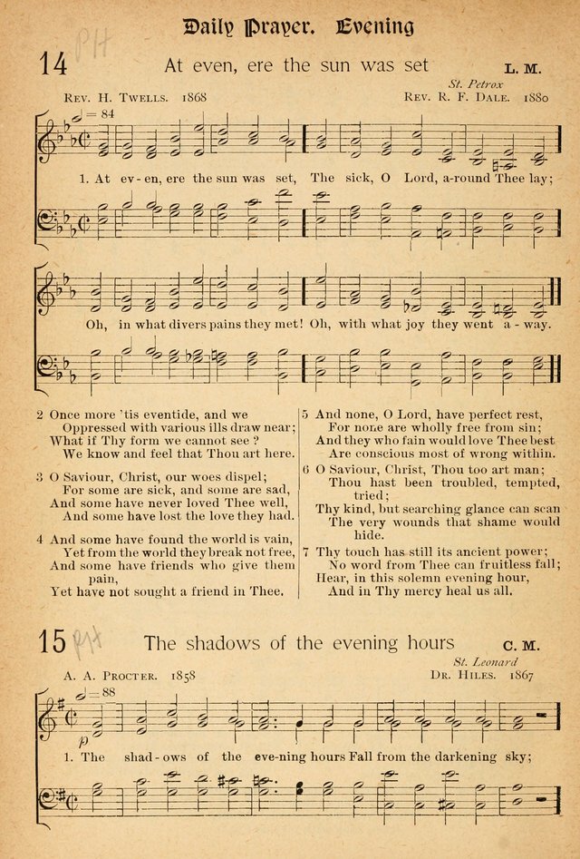 The Hymnal: revised and enlarged as adopted by the General Convention of the Protestant Episcopal Church in the United States of America in the of our Lord 1892..with music, as used in Trinity Church page 12