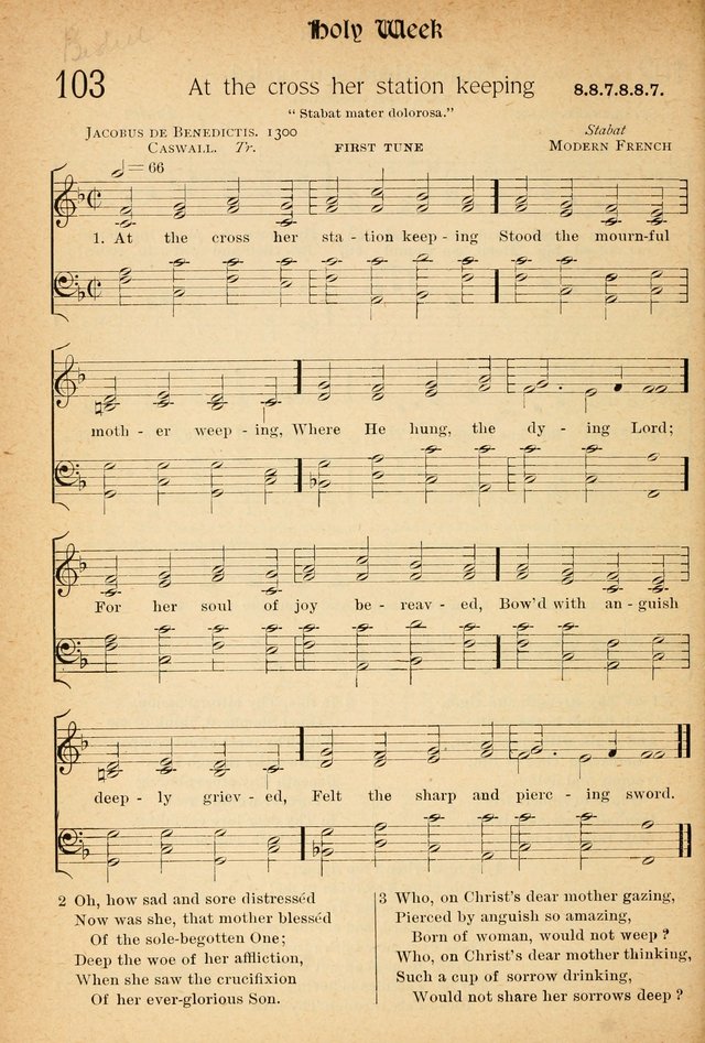 The Hymnal: revised and enlarged as adopted by the General Convention of the Protestant Episcopal Church in the United States of America in the of our Lord 1892..with music, as used in Trinity Church page 120