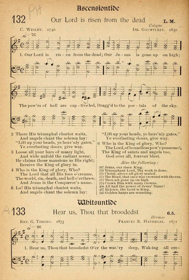 The Hymnal: revised and enlarged as adopted by the General Convention of the Protestant Episcopal Church in the United States of America in the of our Lord 1892..with music, as used in Trinity Church page 156