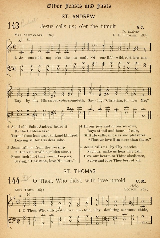 The Hymnal: revised and enlarged as adopted by the General Convention of the Protestant Episcopal Church in the United States of America in the of our Lord 1892..with music, as used in Trinity Church page 168