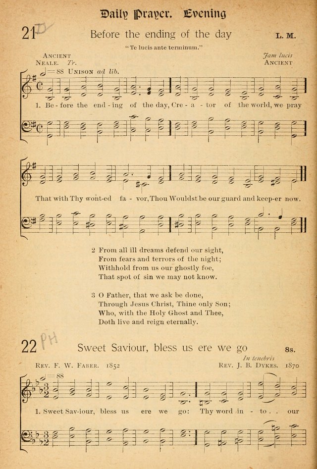 The Hymnal: revised and enlarged as adopted by the General Convention of the Protestant Episcopal Church in the United States of America in the of our Lord 1892..with music, as used in Trinity Church page 22