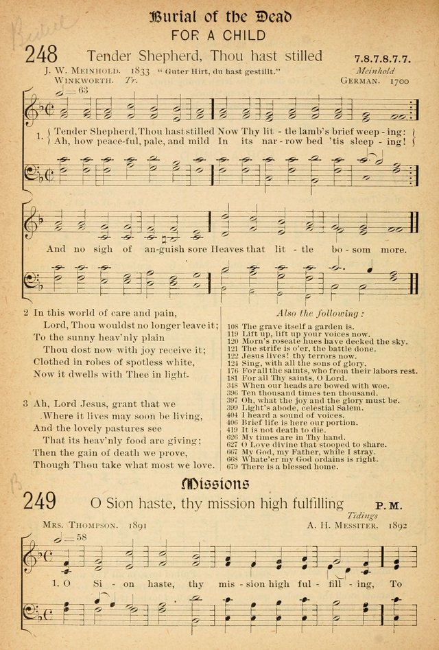 The Hymnal: revised and enlarged as adopted by the General Convention of the Protestant Episcopal Church in the United States of America in the of our Lord 1892..with music, as used in Trinity Church page 284