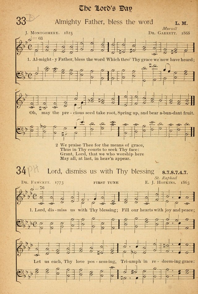 The Hymnal: revised and enlarged as adopted by the General Convention of the Protestant Episcopal Church in the United States of America in the of our Lord 1892..with music, as used in Trinity Church page 36