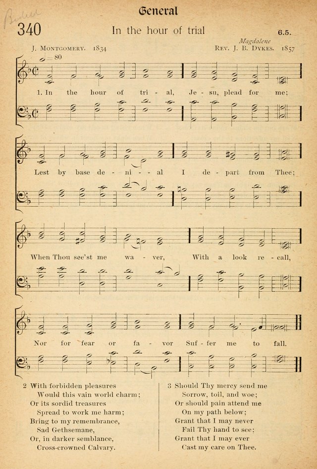 The Hymnal: revised and enlarged as adopted by the General Convention of the Protestant Episcopal Church in the United States of America in the of our Lord 1892..with music, as used in Trinity Church page 380