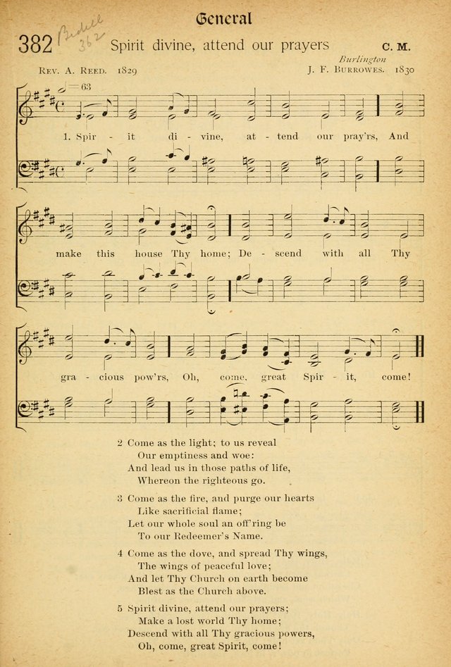 The Hymnal: revised and enlarged as adopted by the General Convention of the Protestant Episcopal Church in the United States of America in the of our Lord 1892..with music, as used in Trinity Church page 425