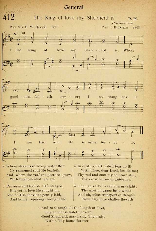 The Hymnal: revised and enlarged as adopted by the General Convention of the Protestant Episcopal Church in the United States of America in the of our Lord 1892..with music, as used in Trinity Church page 461