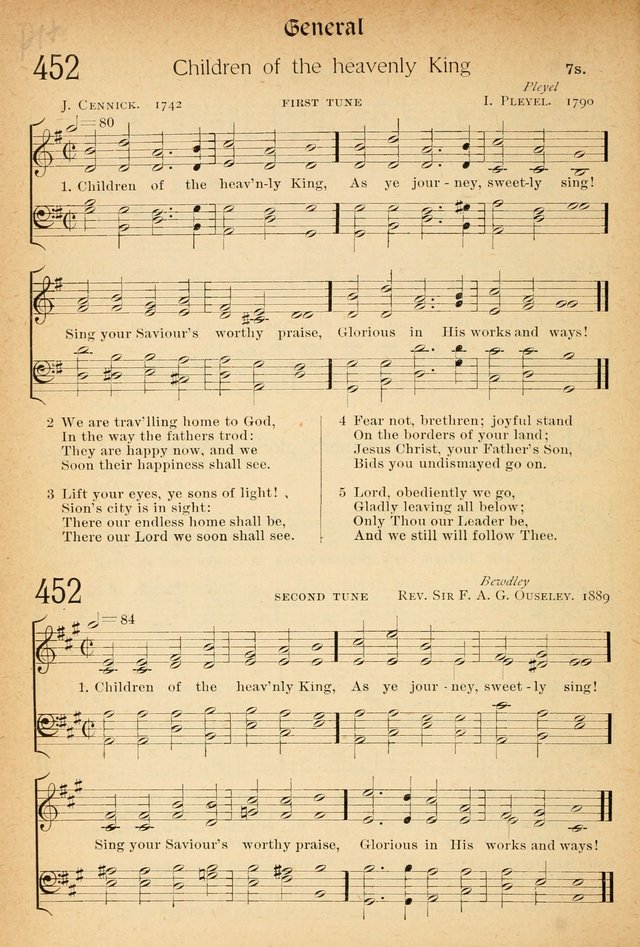 The Hymnal: revised and enlarged as adopted by the General Convention of the Protestant Episcopal Church in the United States of America in the of our Lord 1892..with music, as used in Trinity Church page 498