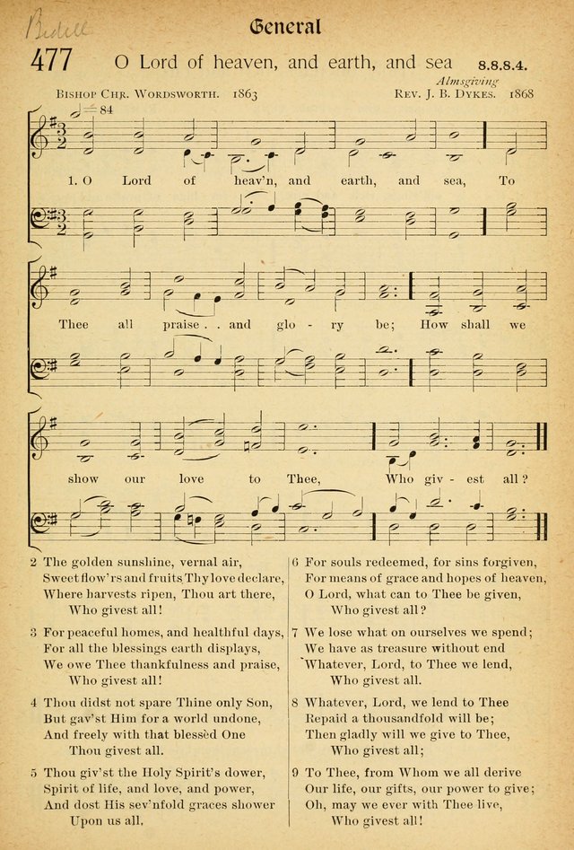 The Hymnal: revised and enlarged as adopted by the General Convention of the Protestant Episcopal Church in the United States of America in the of our Lord 1892..with music, as used in Trinity Church page 525