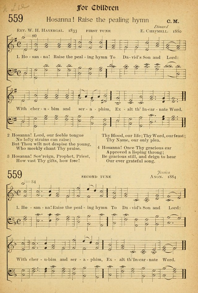 The Hymnal: revised and enlarged as adopted by the General Convention of the Protestant Episcopal Church in the United States of America in the of our Lord 1892..with music, as used in Trinity Church page 625