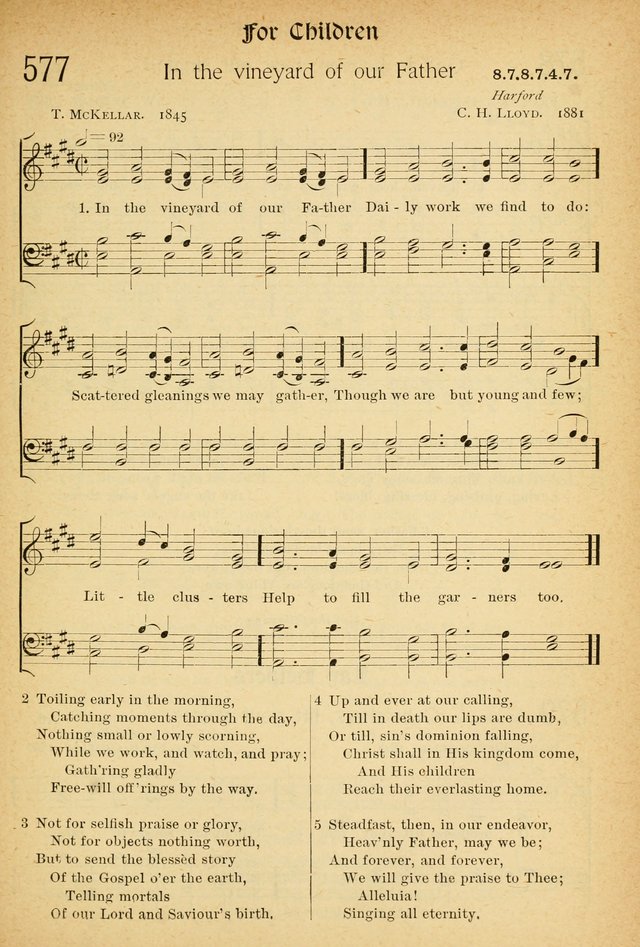 The Hymnal: revised and enlarged as adopted by the General Convention of the Protestant Episcopal Church in the United States of America in the of our Lord 1892..with music, as used in Trinity Church page 641